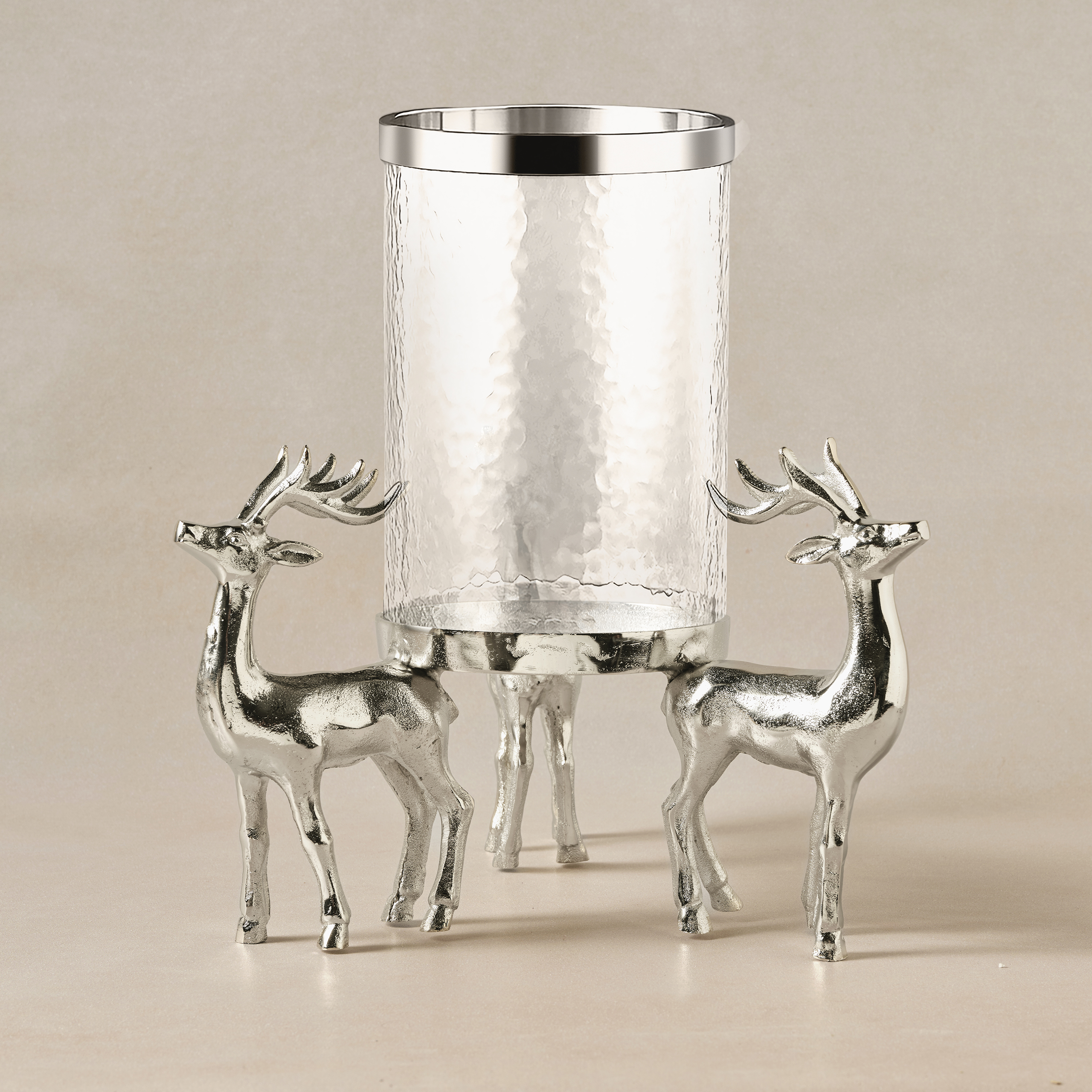 Karaca Home New Year Yılbaşı Geyikli Roe Dekoratif Mumluk 16x38,75 cm