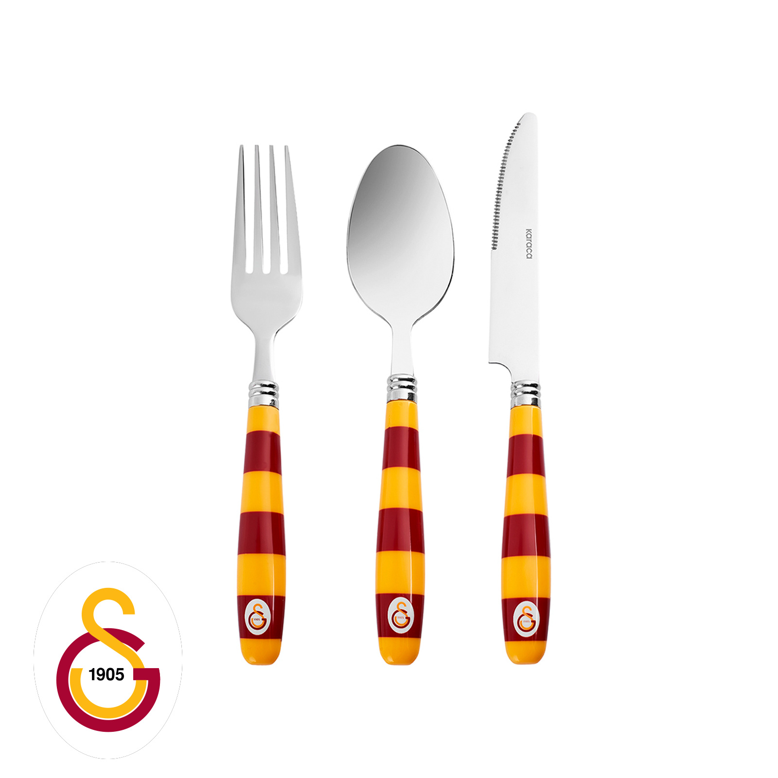 Karaca x Galatasaray Lisanslı 18 Parça 6 Kişilik Çatal Kaşık Bıçak Takımı