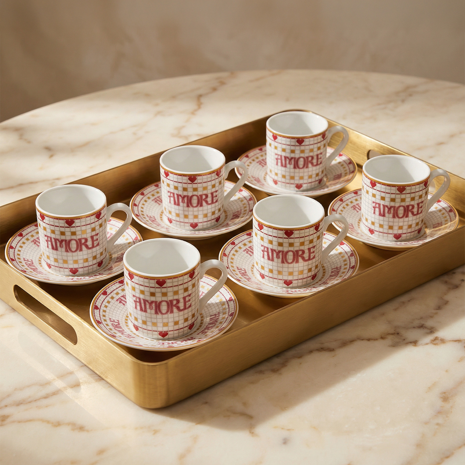 Karaca Lovemore 6 Kişilik Kahve Fincan Takımı 90 ml