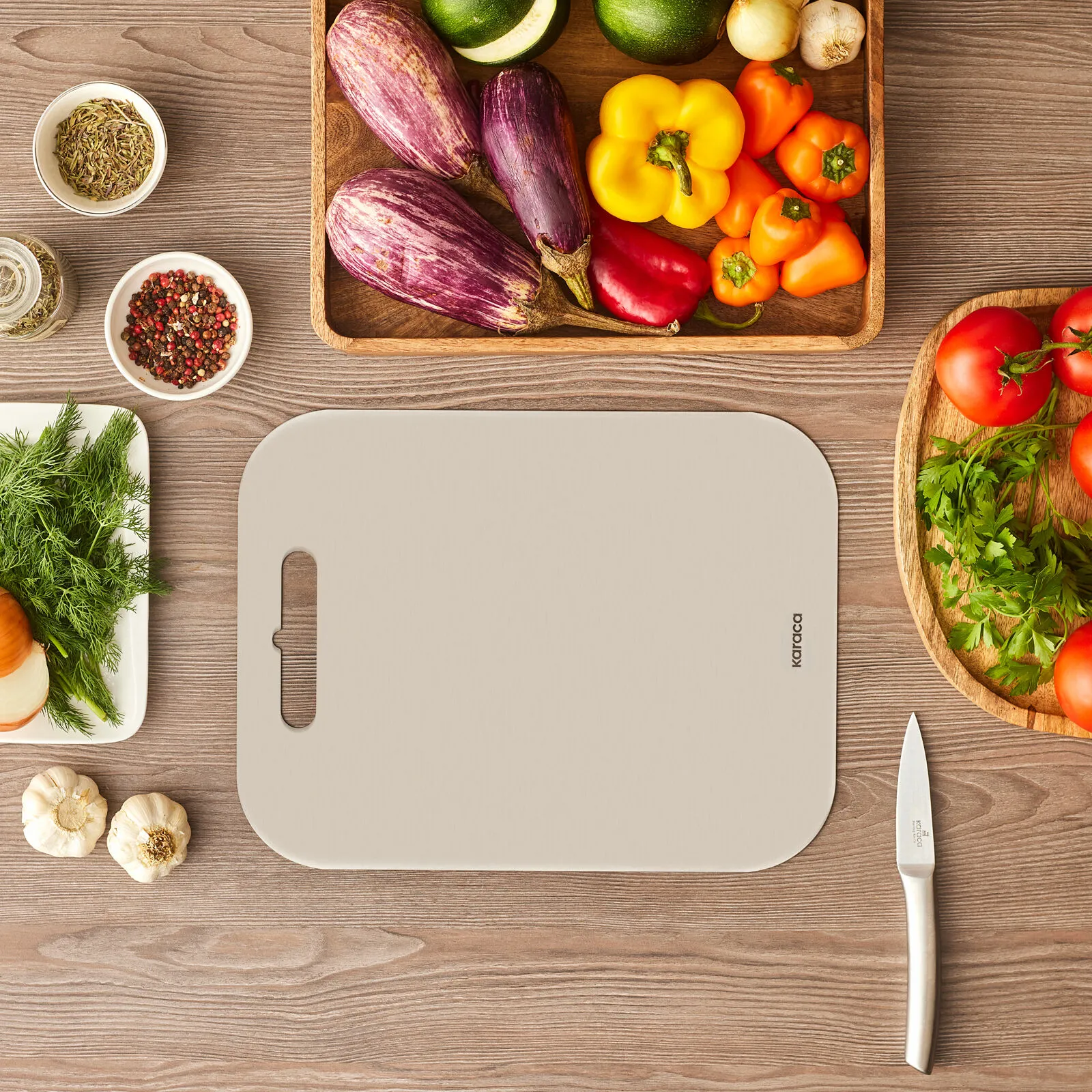 Karaca 304 Paslanmaz Çelik Kesme Tahtası Inox