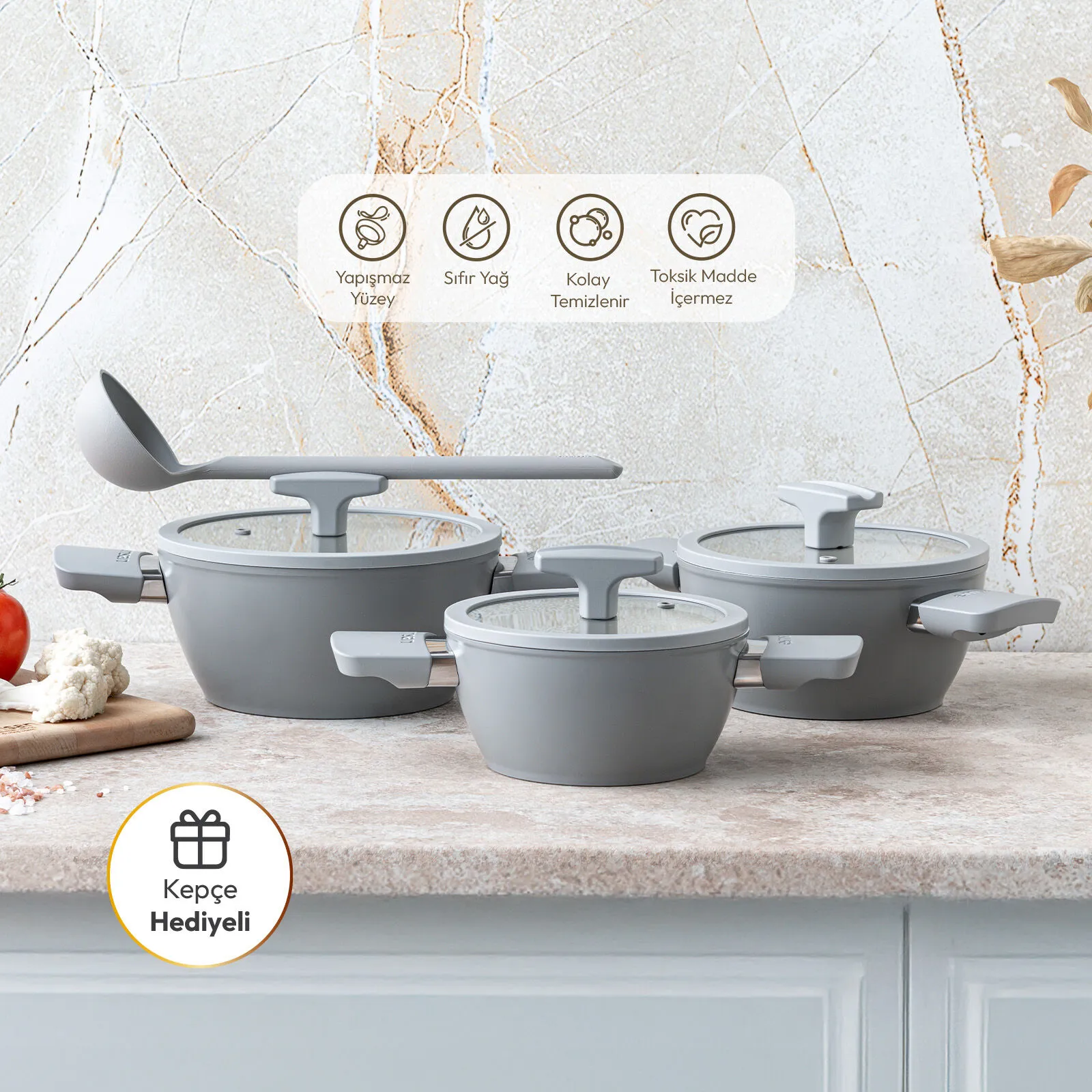 Emsan Swiss Crystal RS 6 Parça Midi Tencere Seti