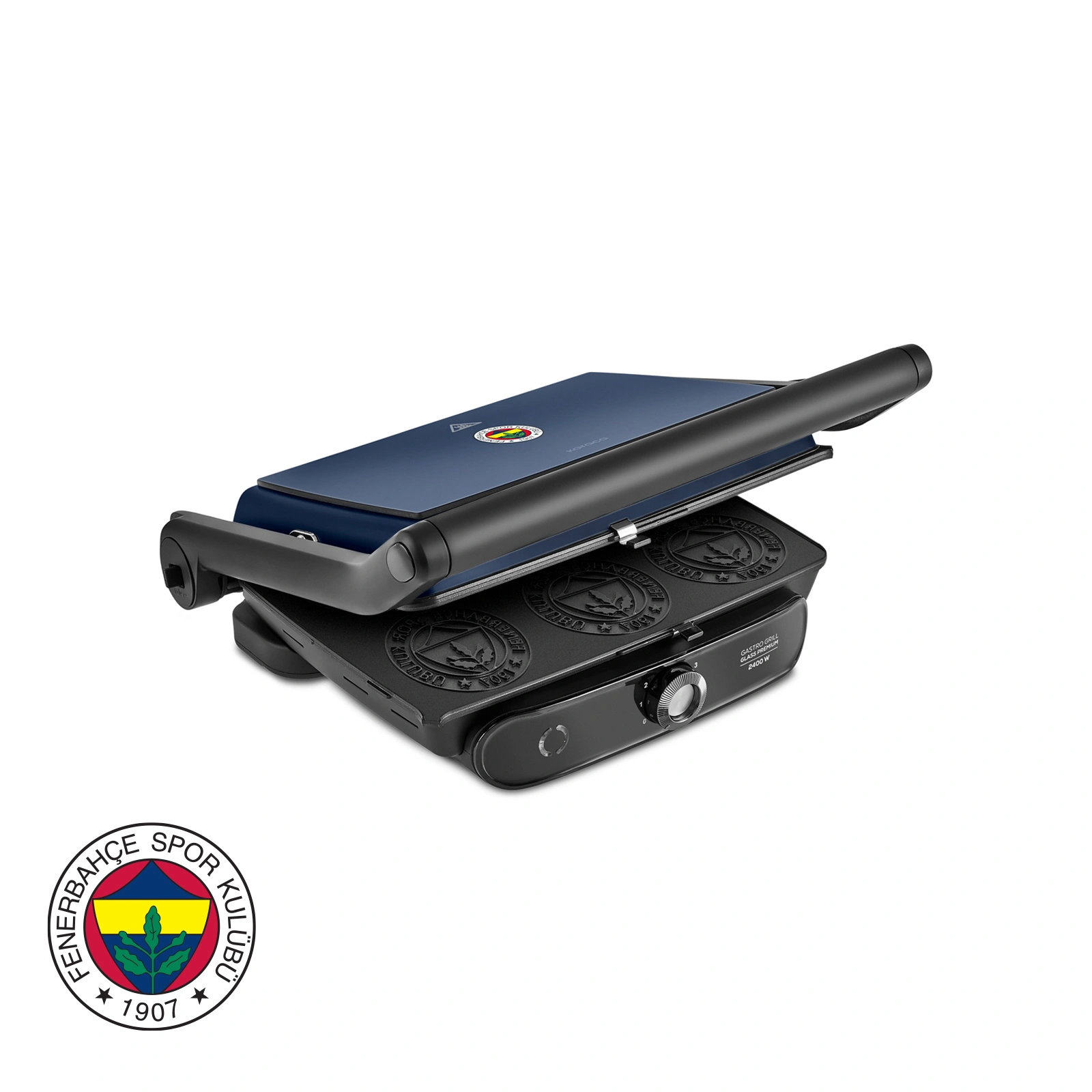 Karaca x Fenerbahçe Lisanslı Gastro Grill Glass 6 Dilim Kapasiteli Izgara ve Tost Makinesi 2400 W Lacivert