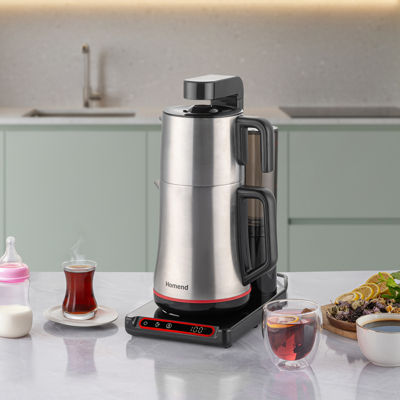 Homend Teabot 1786H Konuşan Otomatik Çay Makinesi Siyah