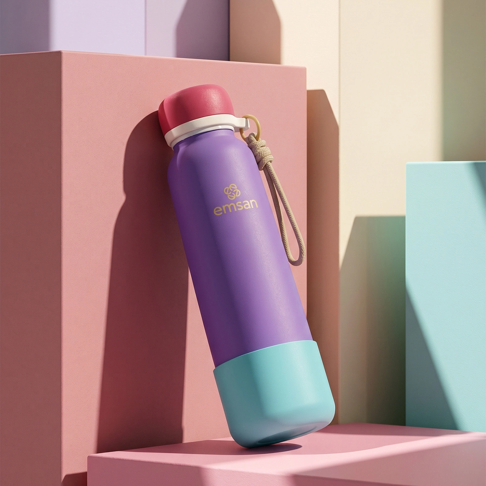 Emsan Thermos Bottle Çelik Sızdırmaz Termos 750 ml Mor