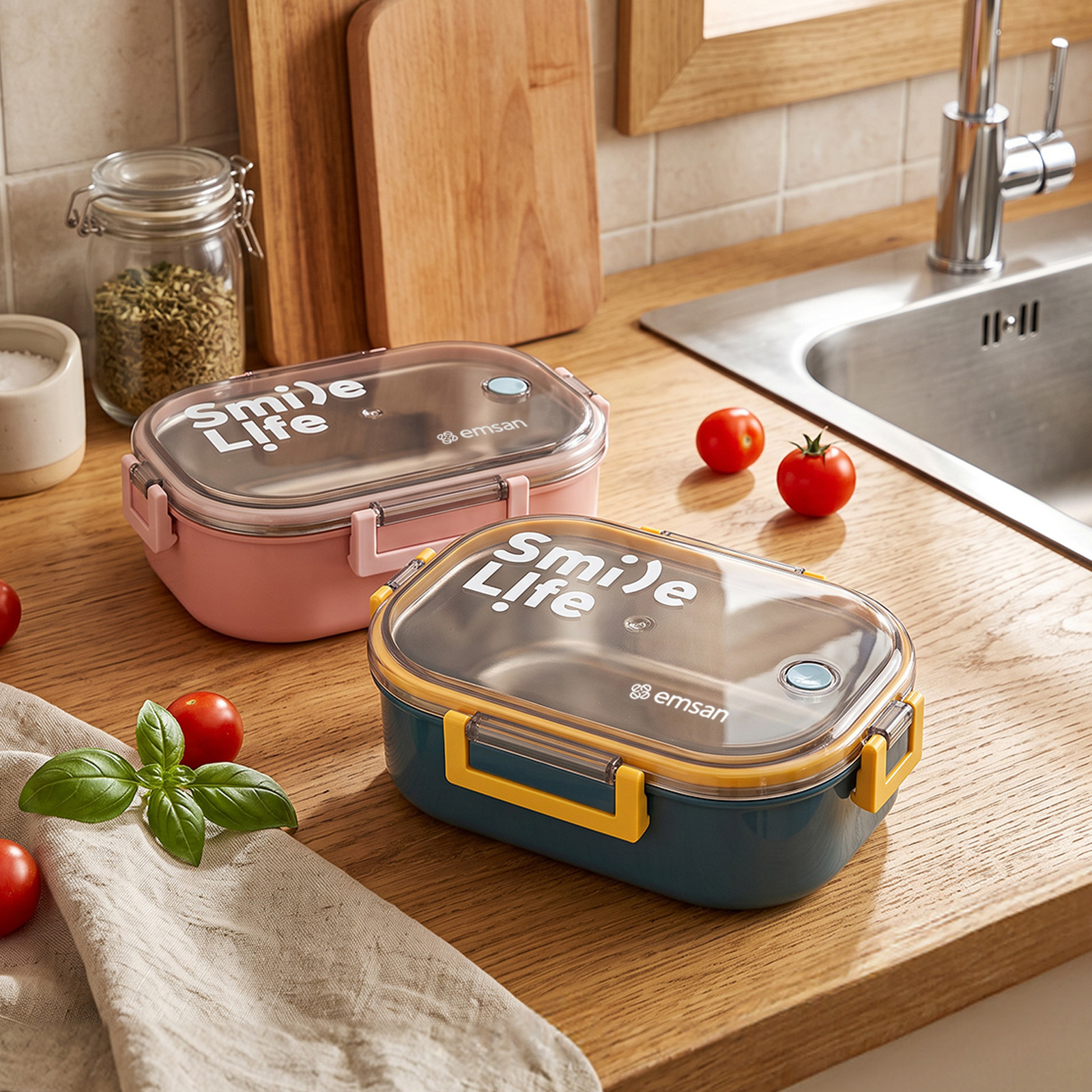 Emsan Smile Life Lunch Box Mavi