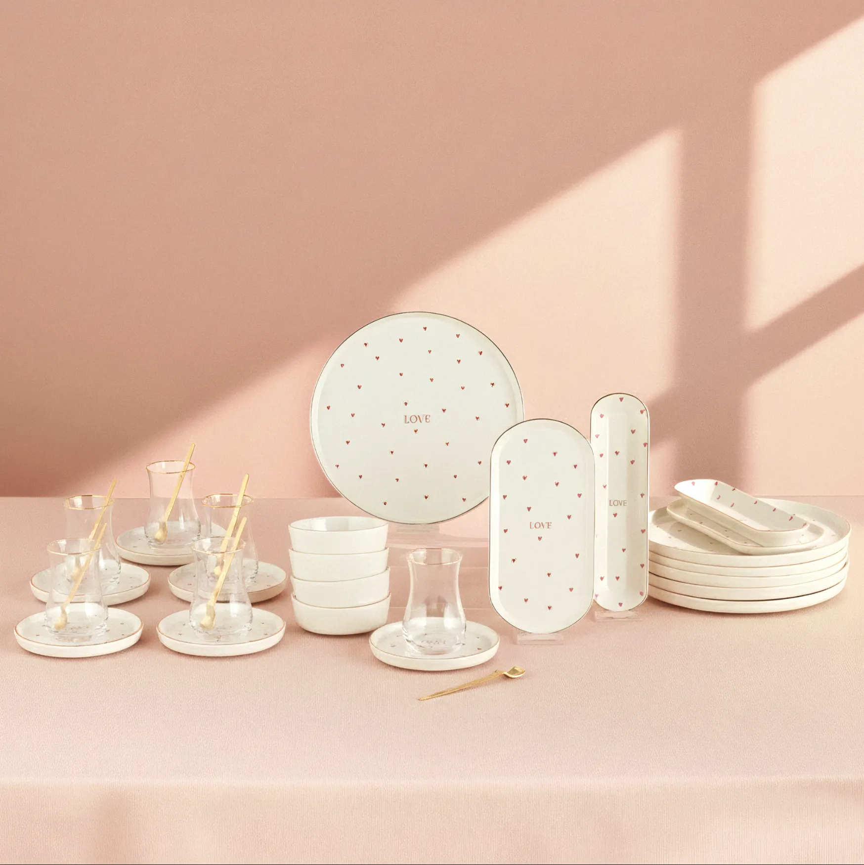 Emsan Lovin 32 Parça 6 Kişilik Kahvaltı Takımı Gold