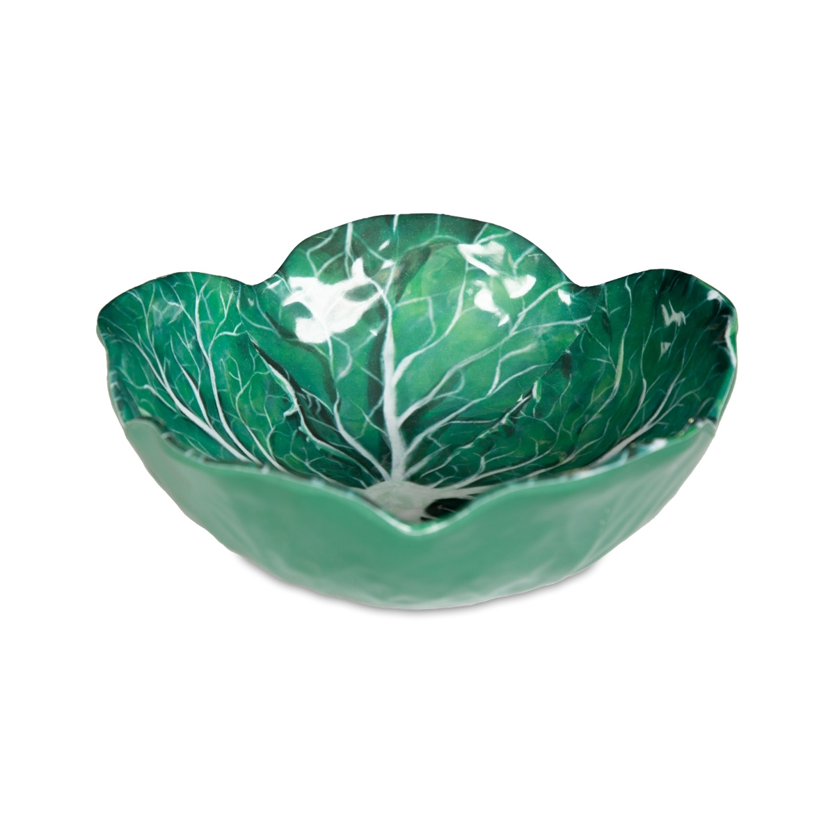 Baci Milano Botanica Çiçek Desenli Melamin Yeşil Çukur Tabak 18 cm
