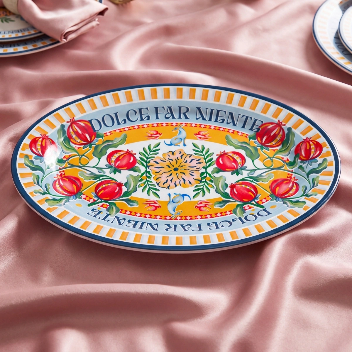 Baci Milano Dolce Far Niente Melamin Oval Servis / Tepsi 35 x 55 cm
