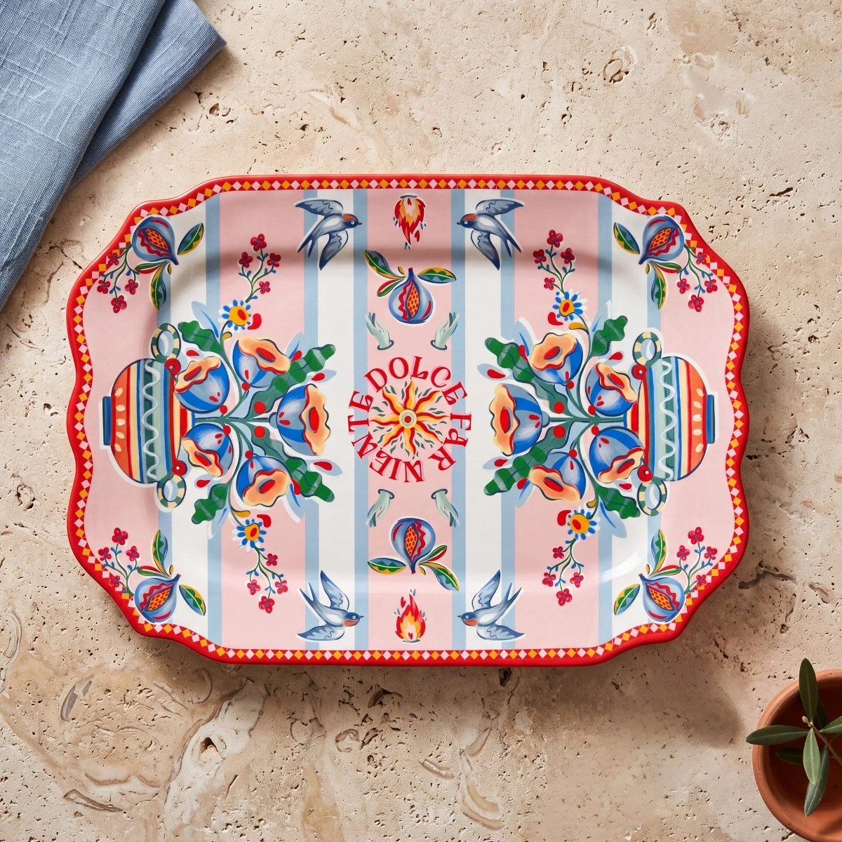Baci Milano Dolce Far Niente Oval Servis / Tepsi 35 x 55 cm