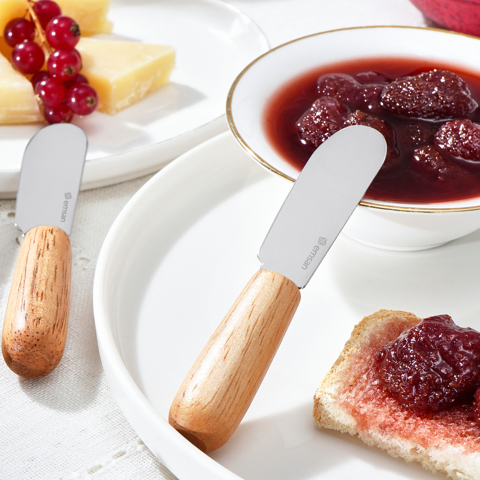 Emsan Break Ahşap Saplı Tereyağı Reçel Çikolata Bıçağı 6 Parça