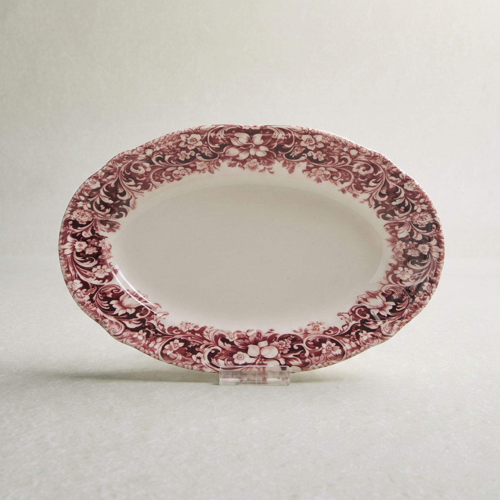 Emsan Floransa Kayık Tabak 26 cm Bordo