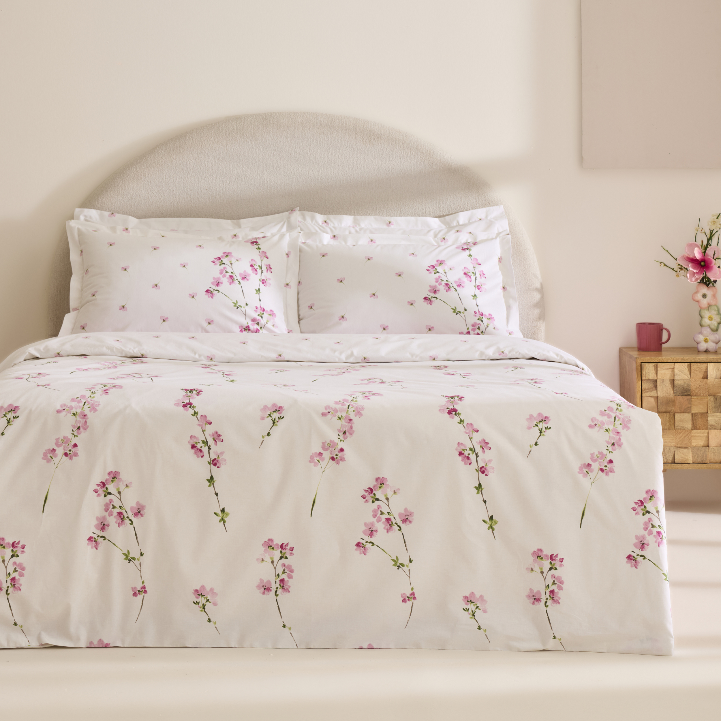 Karaca Home Natera %100 Pamuk Çift Kişilik Nevresim Takımı Pembe