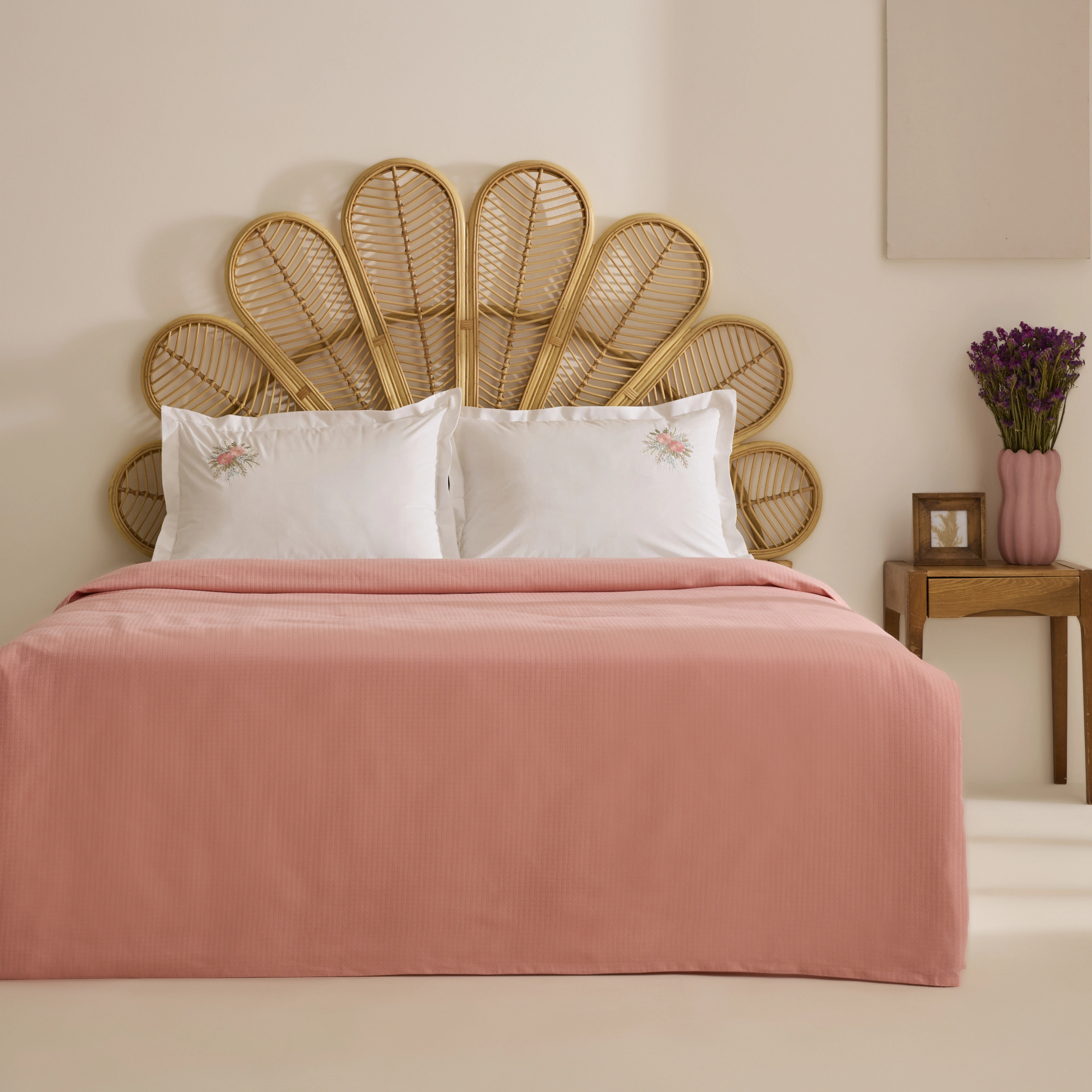 Karaca Home Arelis %100 Pamuk Çift Kişilik Pike Takımı Pembe