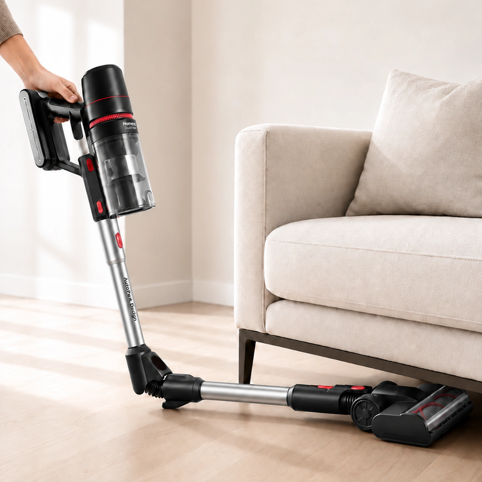 Homend Dustrider 1273H Katlanabilir Borulu Dikey Süpürge Kırmızı