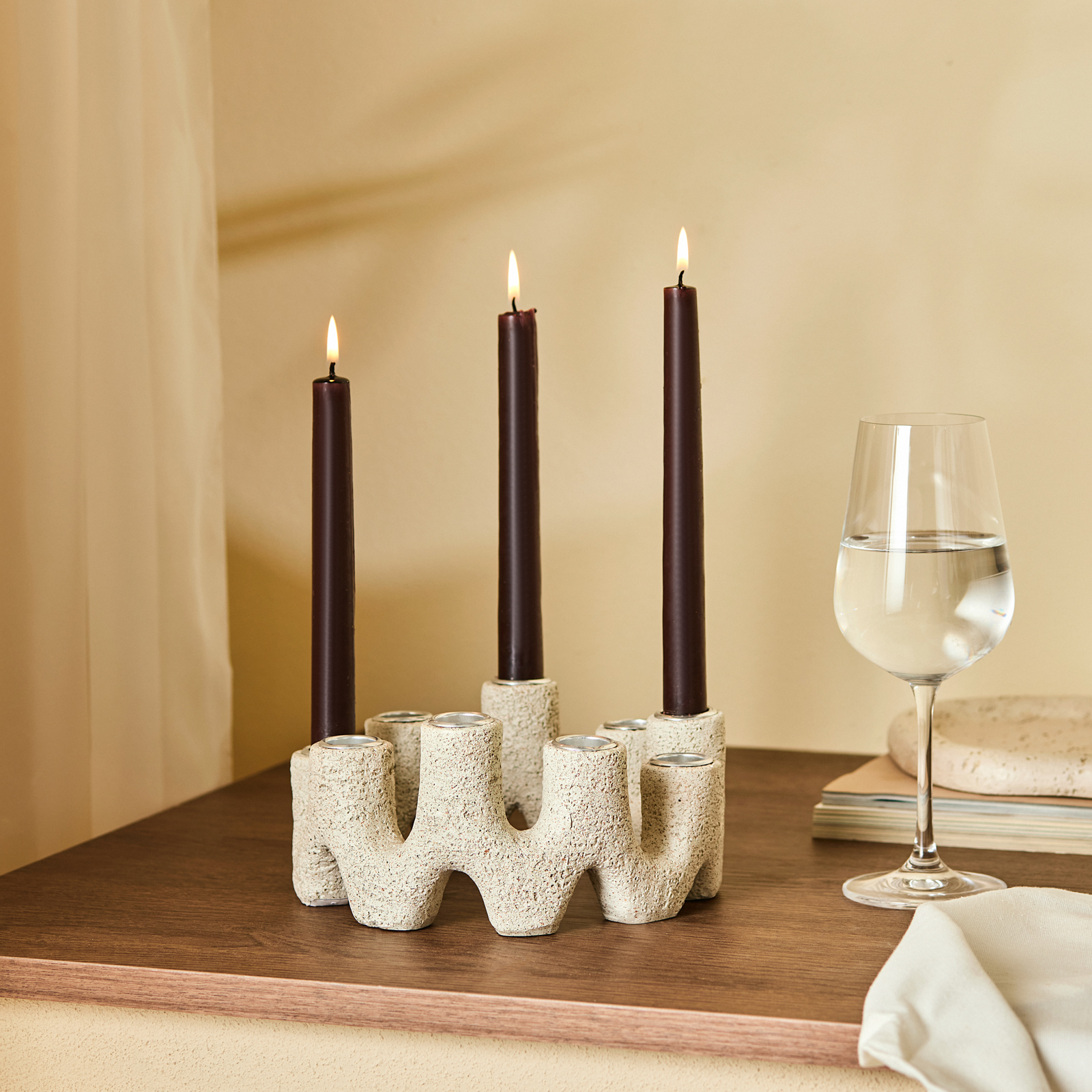 Karaca Home Palvin 9'lu Şamdan Mumluk 20,5 x 20 x 9,5 cm