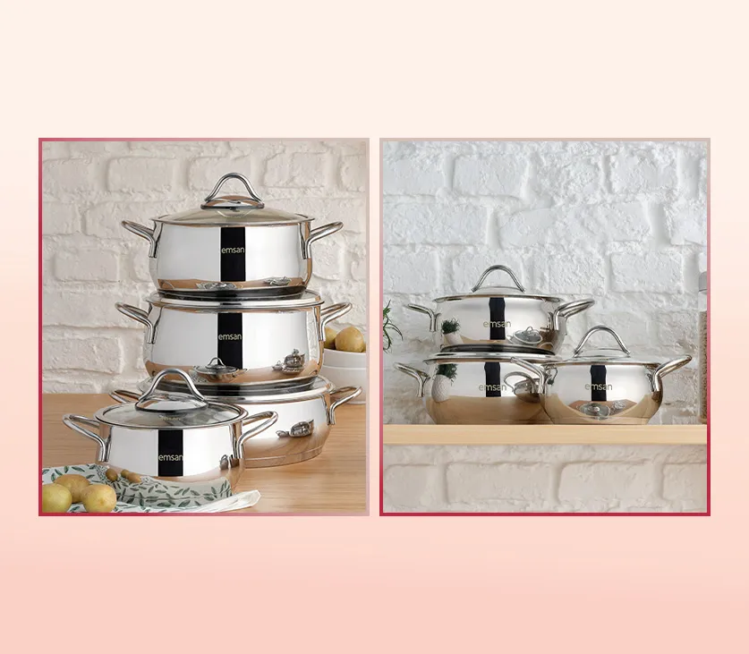 Cemre 8 Parça Çelik Tencere Seti Alana 6 Parça Midi Seti Hediye 4.998 TL 3.499 TL