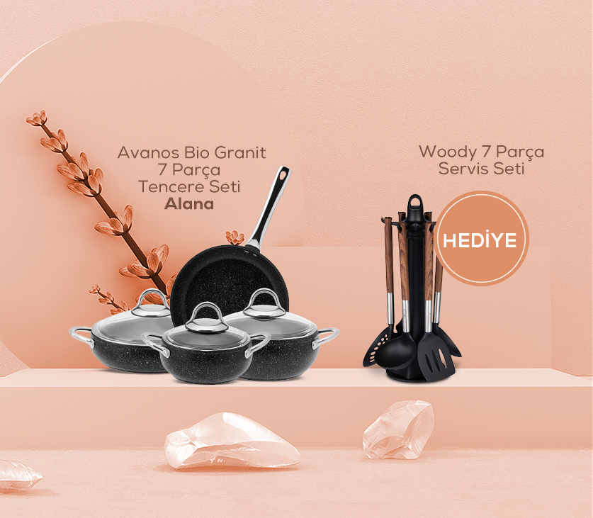 Avanos Bio Granit Tencere Seti Alana 7 Parça Servis Seti Hediye1299,98 TL 999,99TL