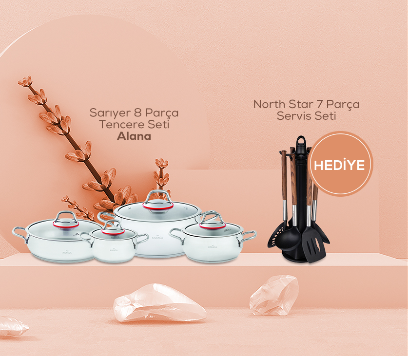 Sarıyer çelik tencere seti alana servis seti hediye 899,98TL 599,99tl