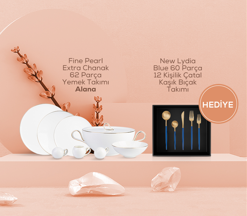 Chanak yemek takımı alana lydıa çatal kaşık bıçak seti hediye 13,298TL 9499tl