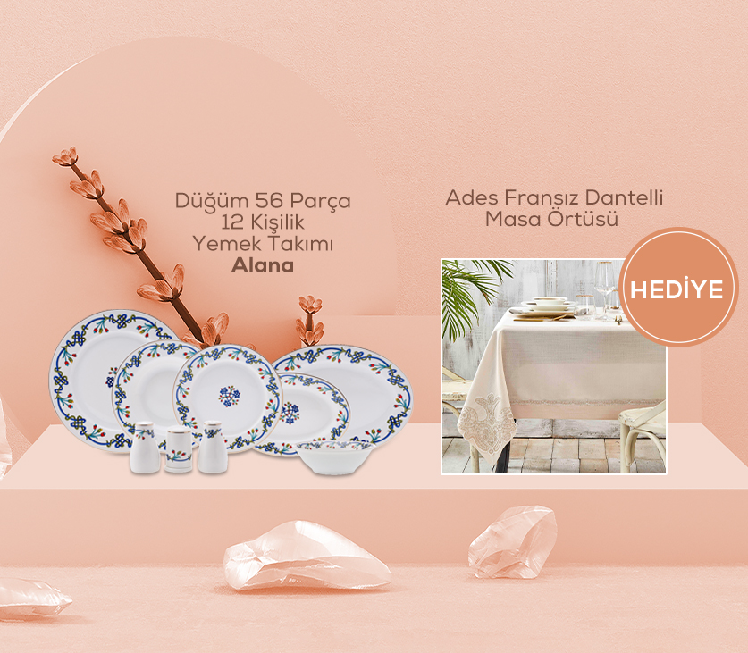 12 Kişilik Yemek Takımı Alana Masa Örtüsü Hediye2798,99TL 2499TL