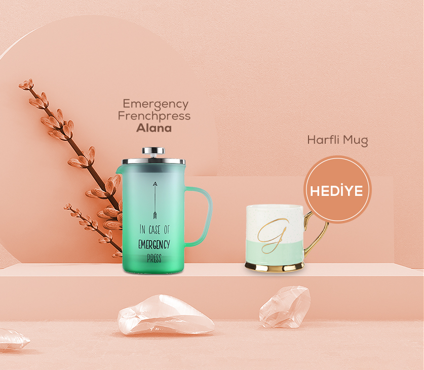 Emergency Renkli French Press Alana Harfli Mug Hediye259,98 TL 179.99TL