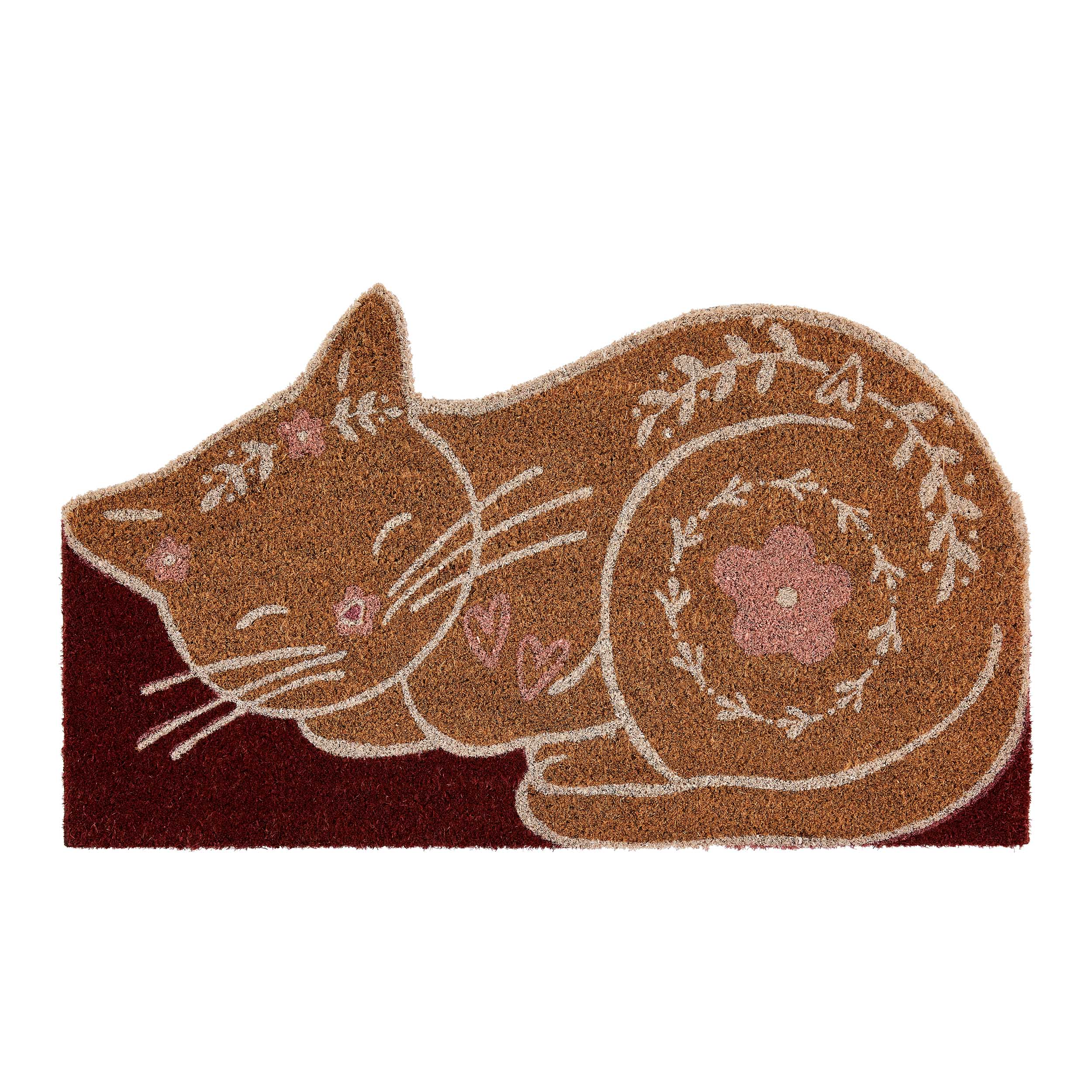 Kaşmir Halı Uyuyan Kedi Şekille Coco Paspas 44x71 cm