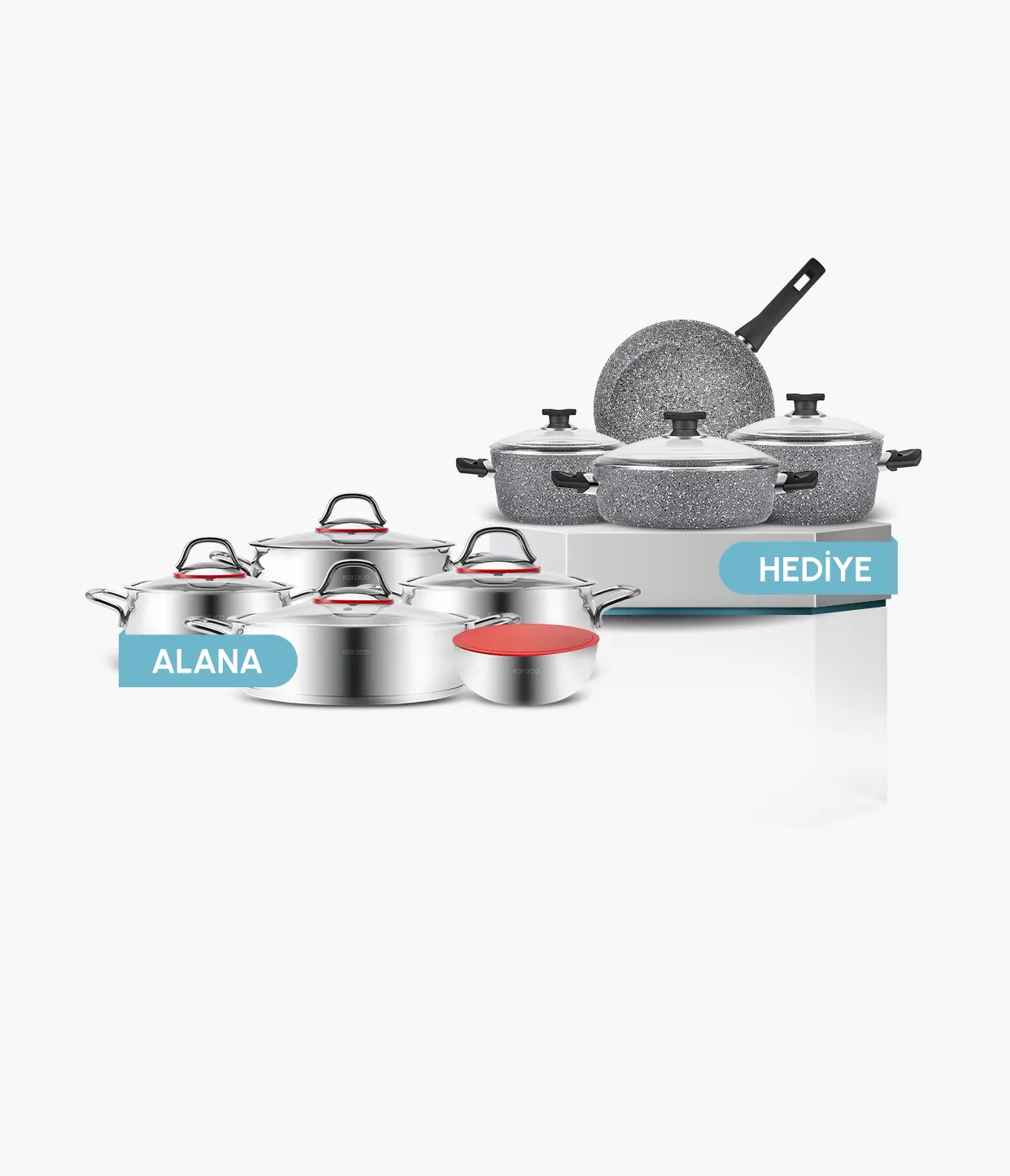 7 Parça Biogranit Tencere Set Hediye