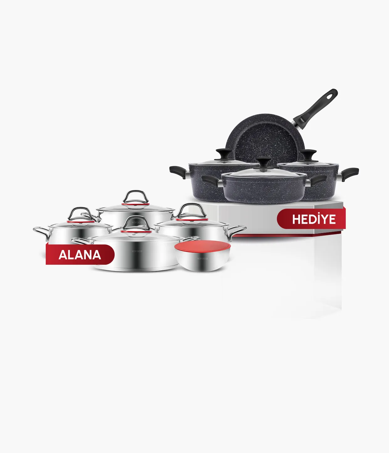 7 Parça Biogranit Tencere Set Hediye
