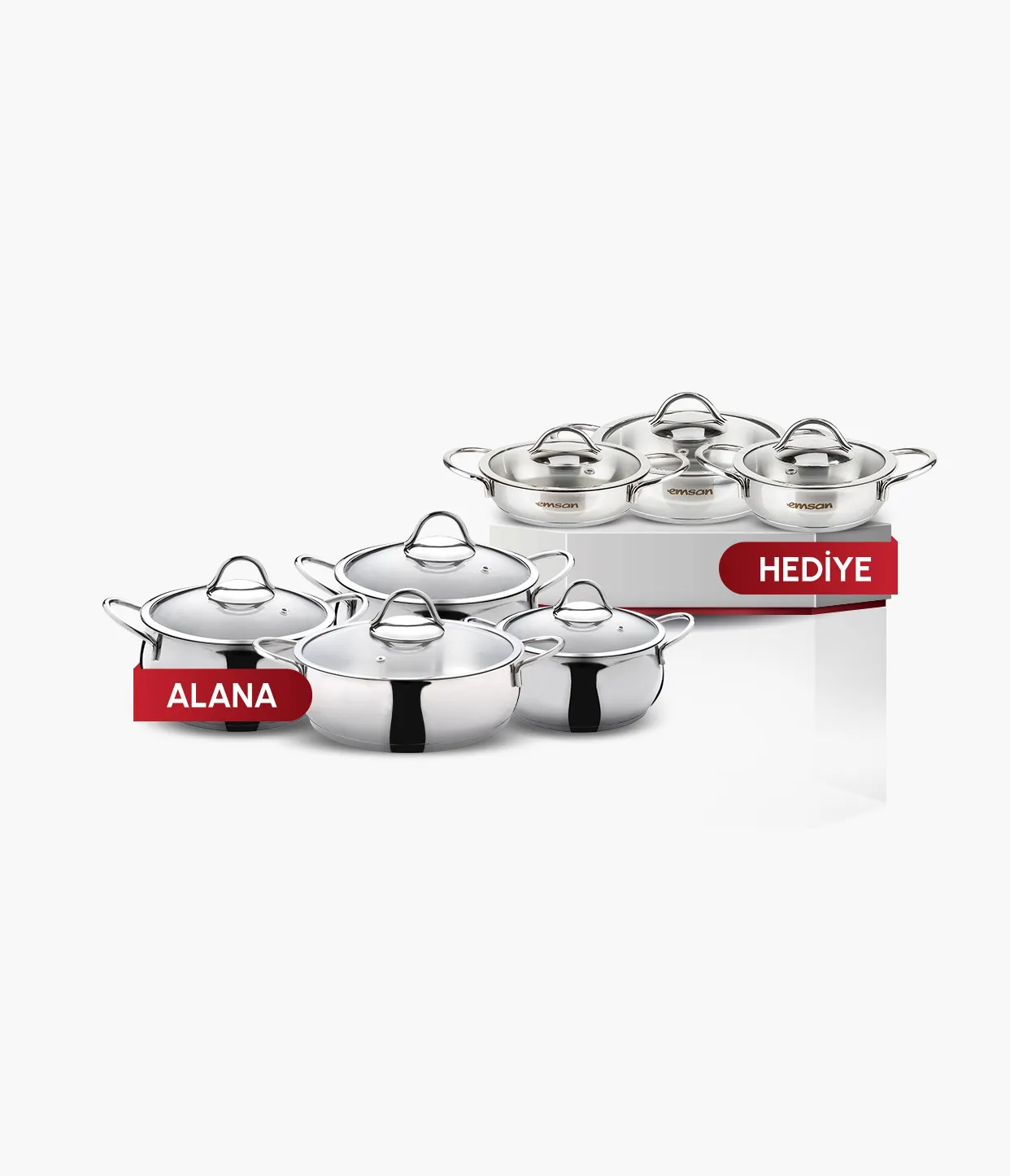 6 Parça Midi Tencere Set Hediye