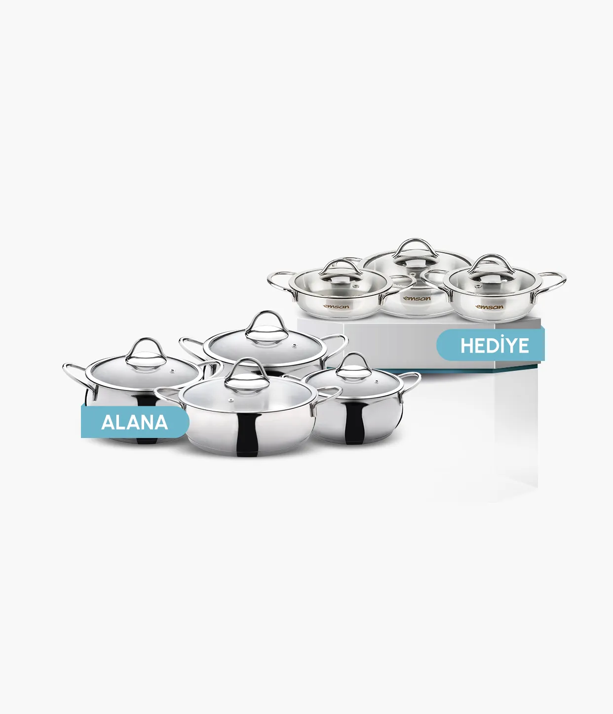 6 Parça Midi Tencere Set Hediye