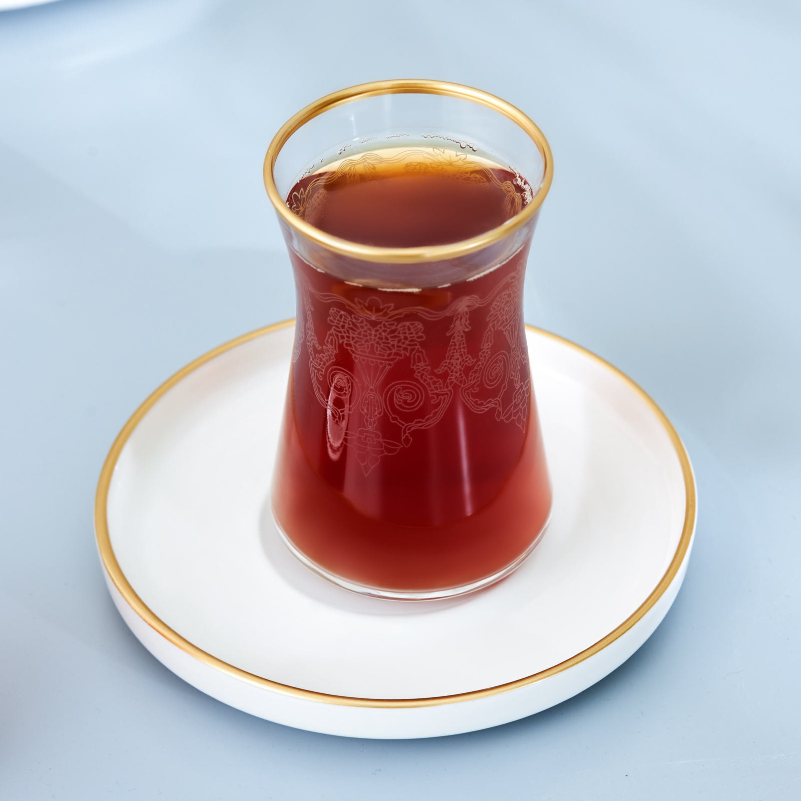 KARACA ATHEN 12 PIECES 6 PERSON PATTERNED GOLD RIM TEA SET | Karaca