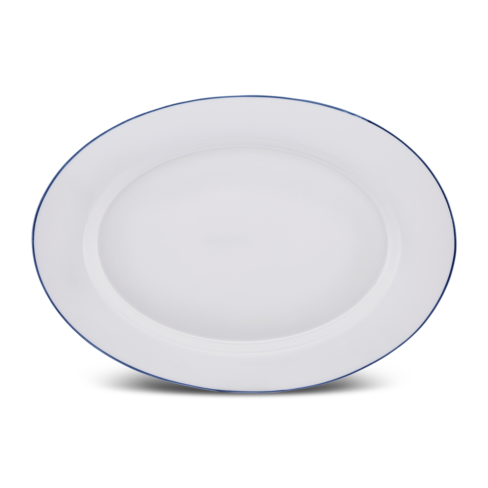 Karaca Milano Opal Cam Blue Rim Büyük Kayık Tabak 35 cm