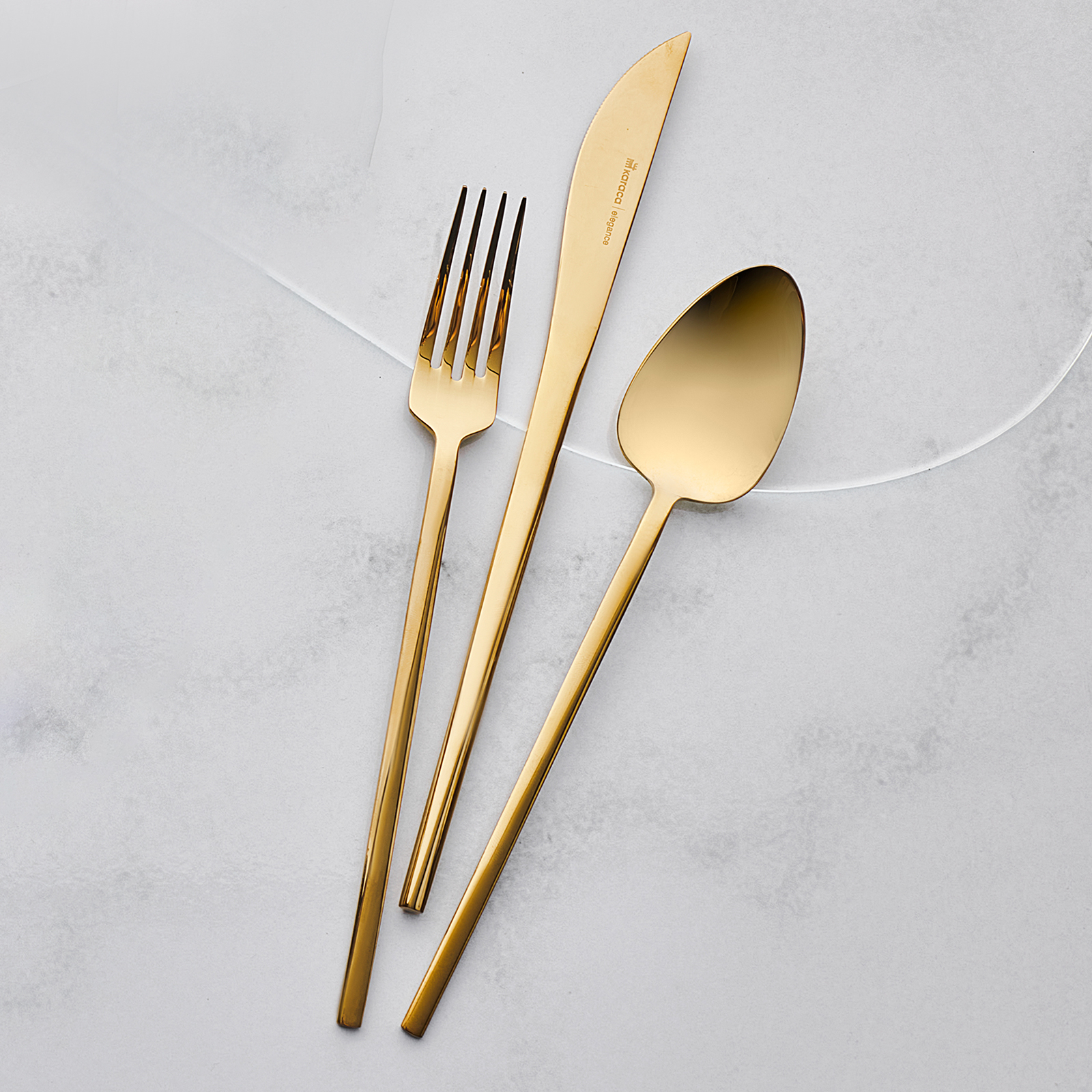 Karaca Vibe 84 Parça 12 Kişilik Elegance Parlak Gold Kutulu Çatal Kaşık Bıçak Takımı