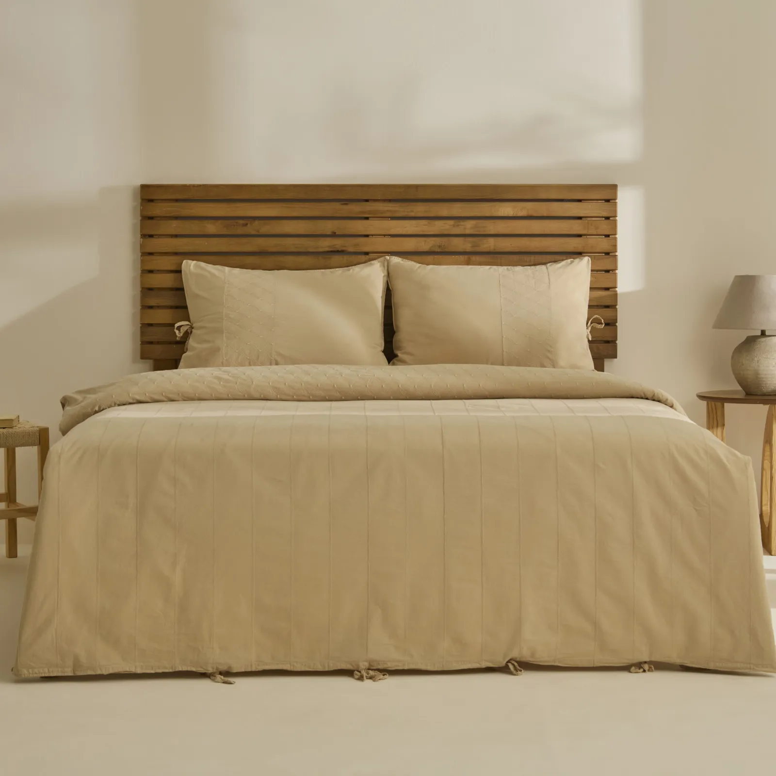 Karaca Home Carmine %100 Pamuk Nakışlı Çift Kişilik Nevresim Takımı Bej