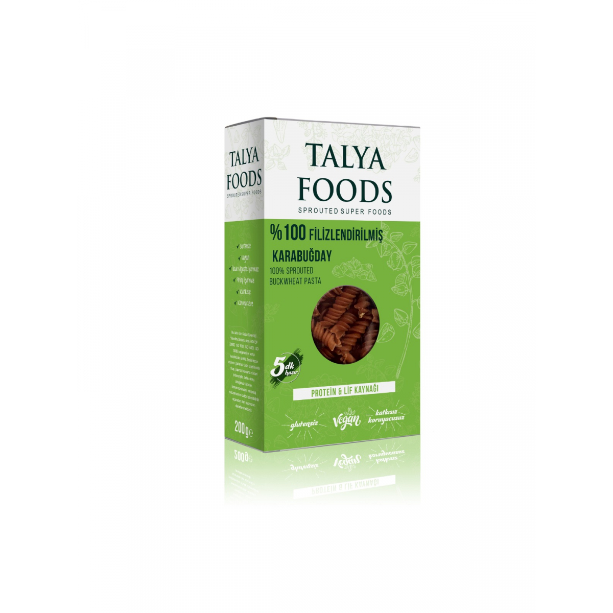 Talya Foods Filizlenmiş Çiğ Karabuğday Makarnası 200 G