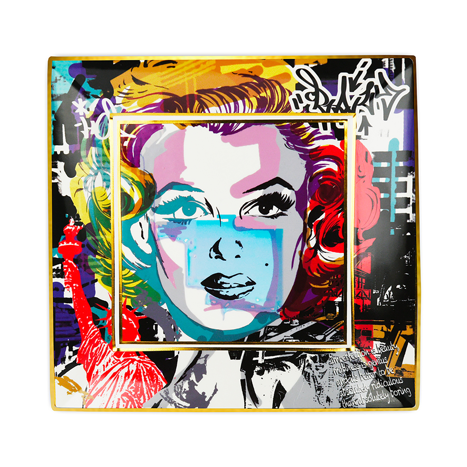 Baci Milano Street Art Gift Servis Tabağı 18 cm x 18 cm Marilyn 