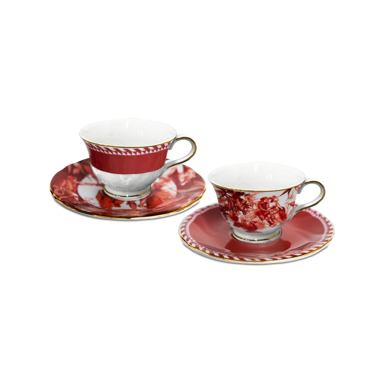 Baci Milano Le Rouge Porselen 2'li Çay Fincanı 9,5x6,3 cm Kırmızı