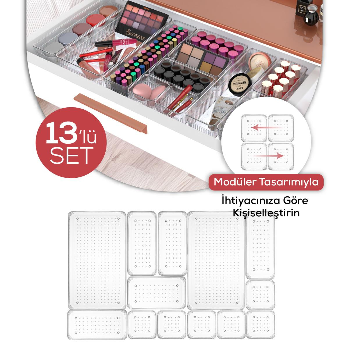 Vienev 13'lü Dolap Içi Çekmece Düzenleyici - Mutfak Çekmece Içi Kaşıklık Organizer