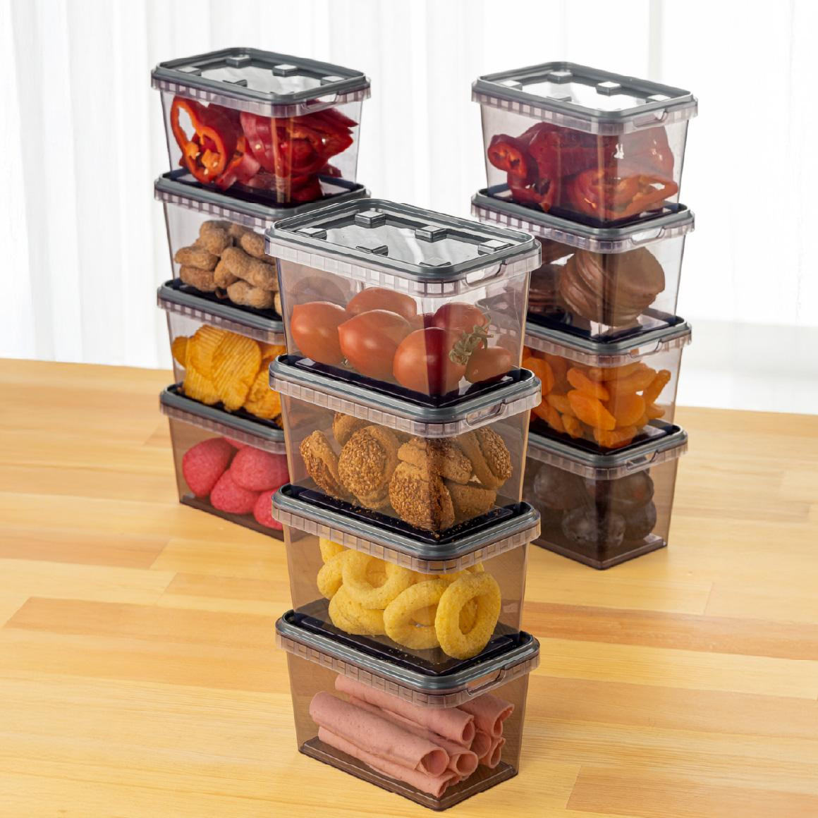 Vienev 12'li 0,7 Litre Block Sızdırmaz Saklama Kabı Seti Antrasit