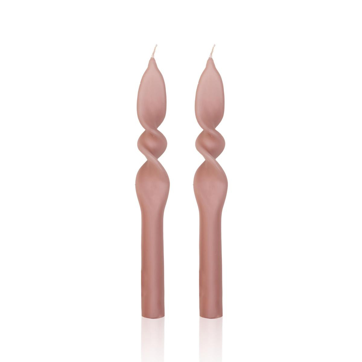 The Mia Burgu Şamdan Mumu 2li Set Rose 25 Cm