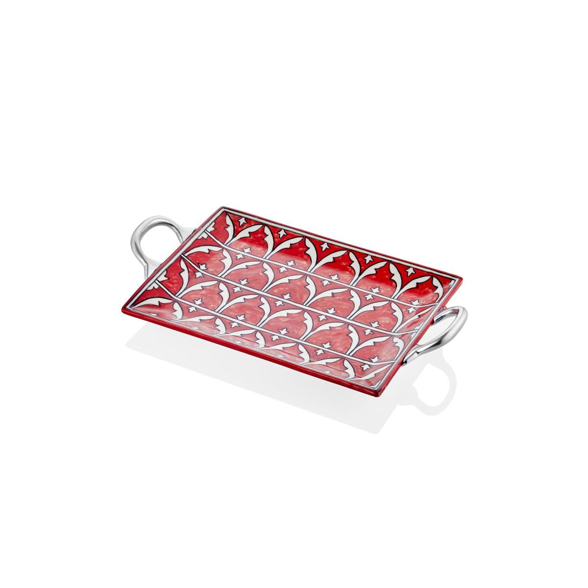 The Mia Corallo Servis Tepsisi Kırmızı 47x27 Cm