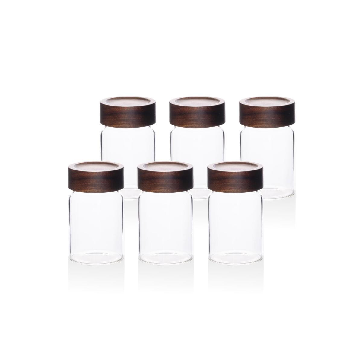 The Mia Akasya Yuvarlak Cam Kavanoz Seti 6 Parça 250 Ml