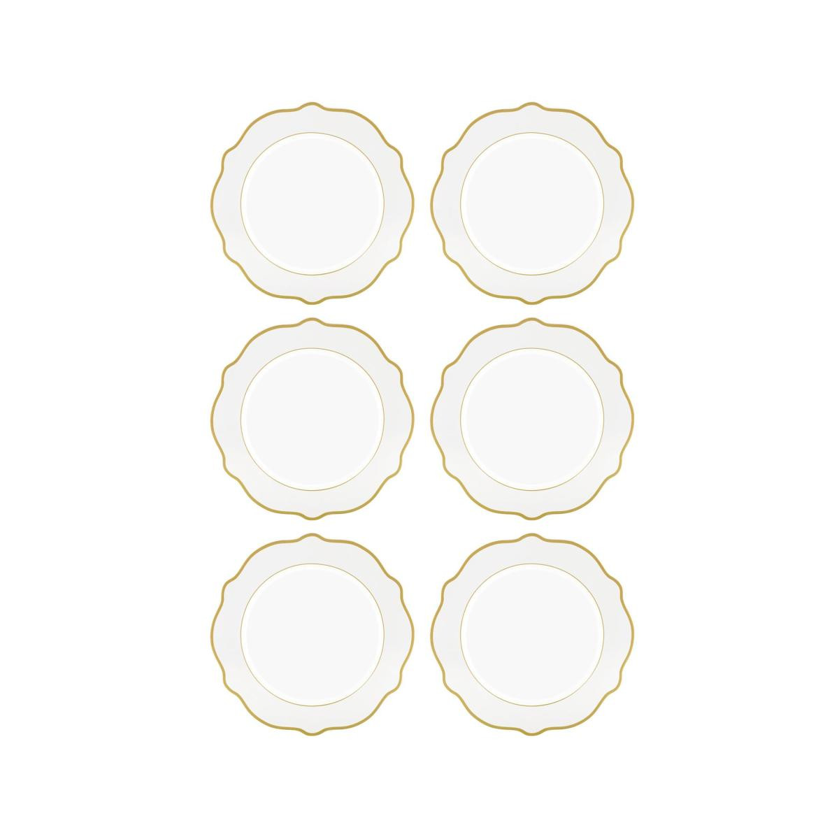 The Mia Jaswely Pasta Tabağı 6 Parça Beyaz 21 Cm