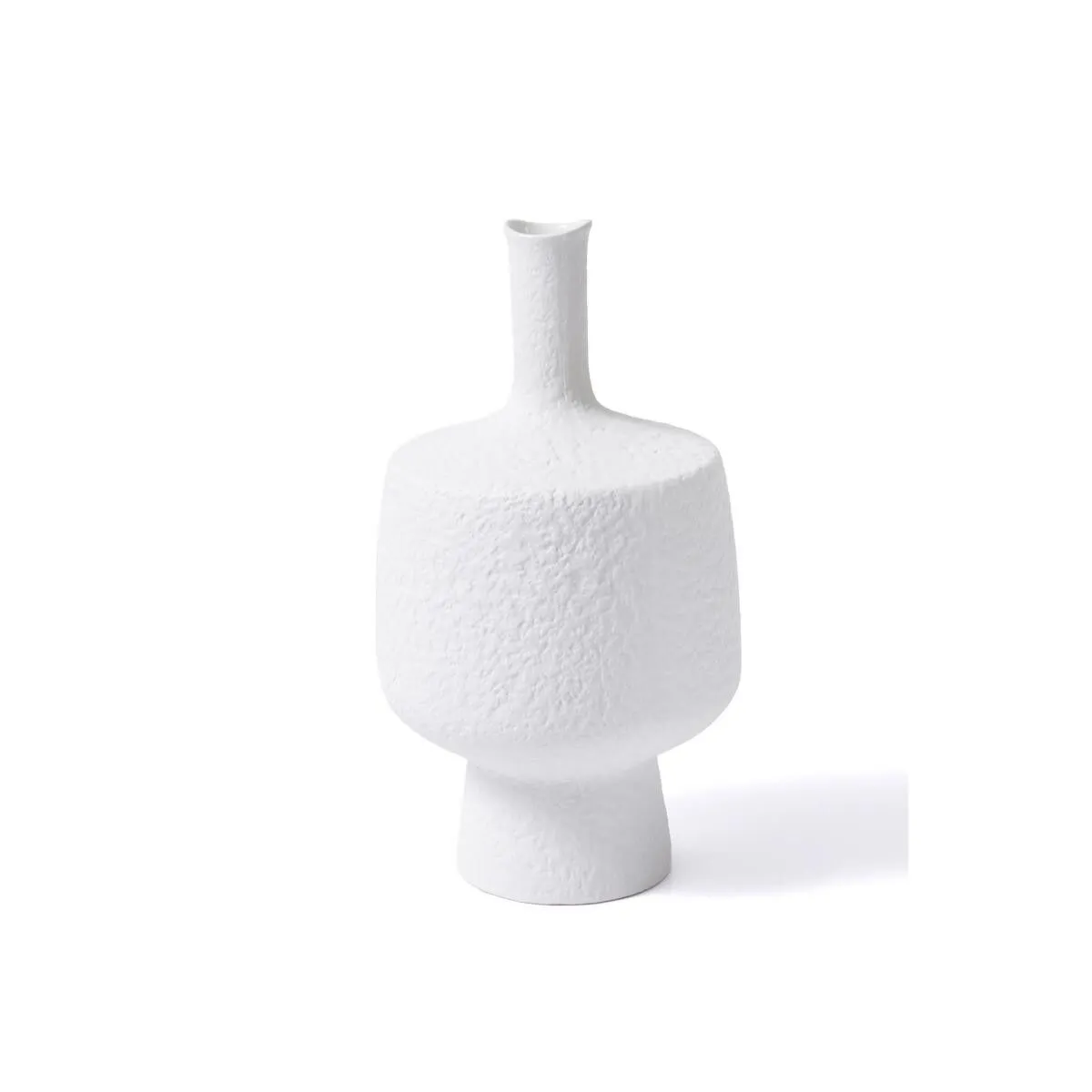The Mia Licia Seramik Vazo Beyaz 18x18x37 Cm