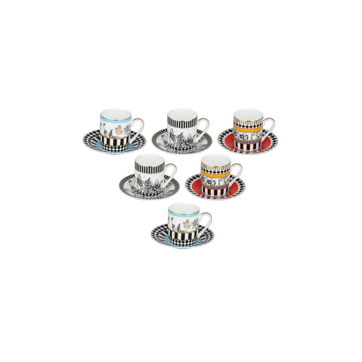 Lucky Art Maggey New Bone China Porselen 6lı Kahve Fincanı Seti