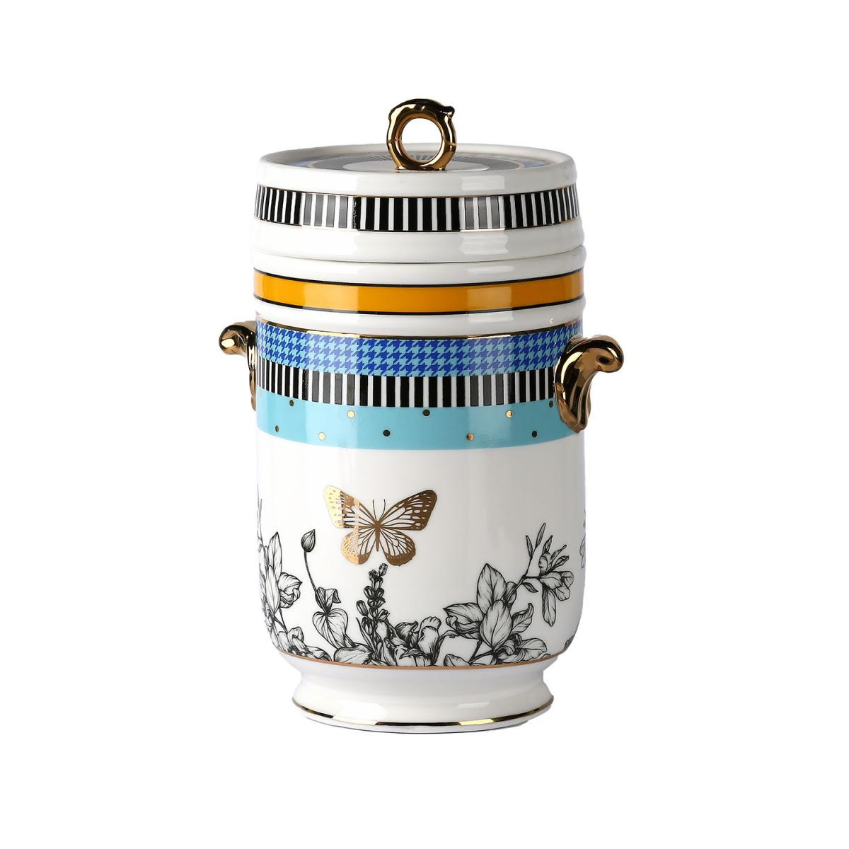 Lucky Art Maggey New Bone China Porselen Kulplu 18 Cm Kavanoz