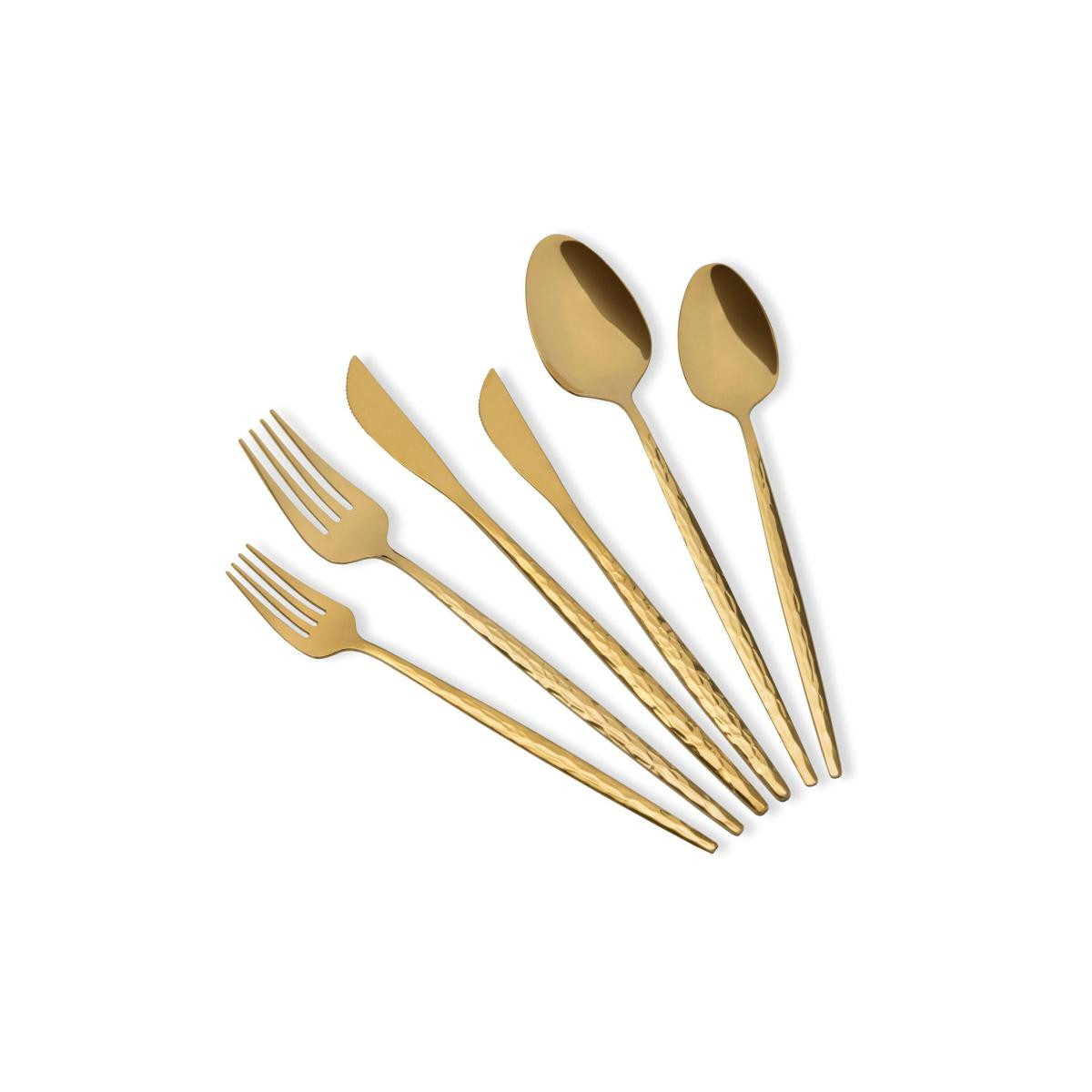 The Mia Shiny Çatal Kaşık Bıçak Takımı Gold 36 Parça