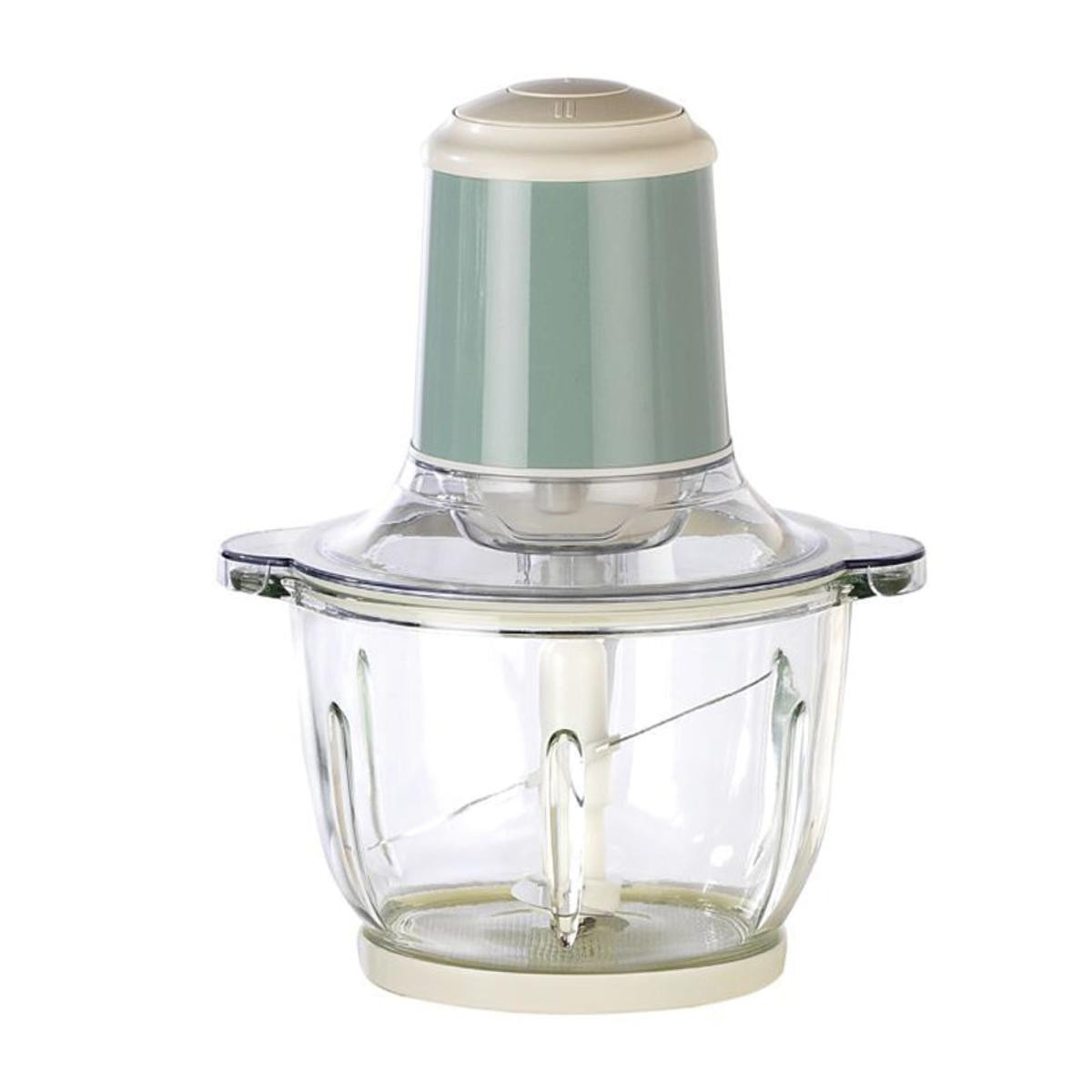 Berghoff Gem Retro 400 W Elektrikli Doğrayıcı – 2 L Cam Hazne, Bakır AC Motor | Mint Yeşil