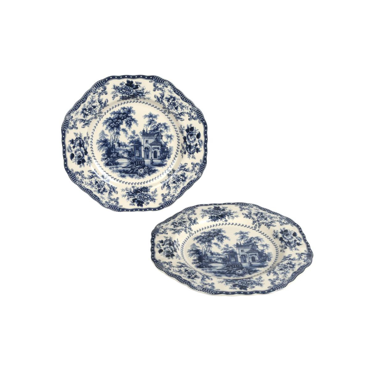 Lucky Art Florantine 6li Tabak Seti̇ 27cm Mavi̇