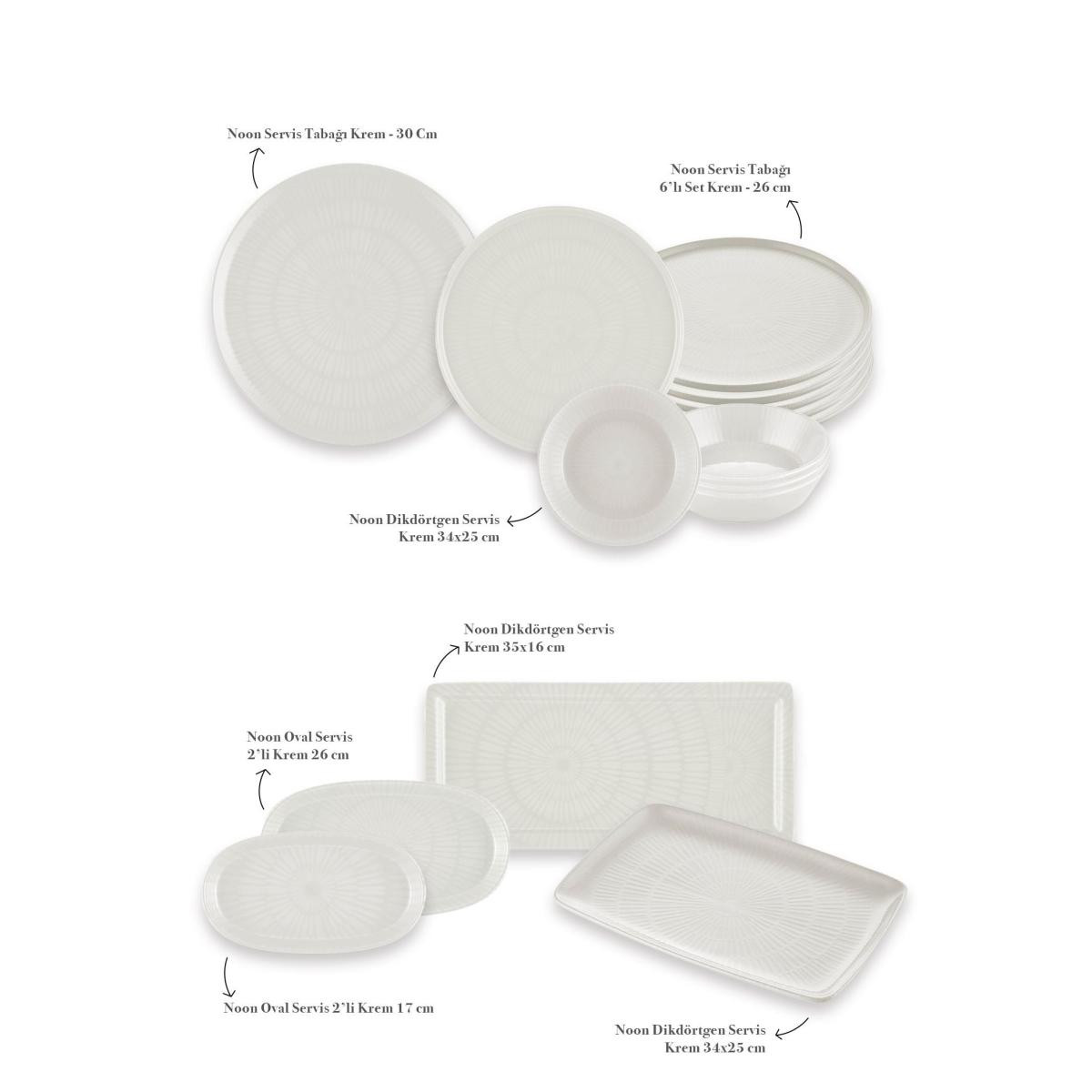 The Mia Noon Kahvaltı Takımı 6 Kişilik 17 Parça Krem 1701